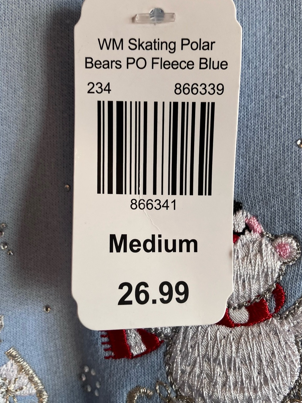 Morning Sun NWT size M, Christmas long sleeve Blue Crewneck Sweatshirt. - Picture 5 of 7